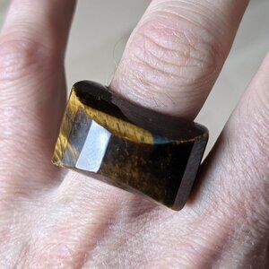 Tiger's Eye Statement Ring, size 9